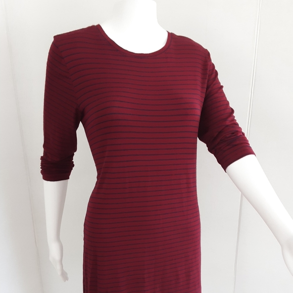 OLD NAVY BURGUNDY STRIP LONG SLEEVE TUNIC TEE SZ  SP - Picture 1 of 7